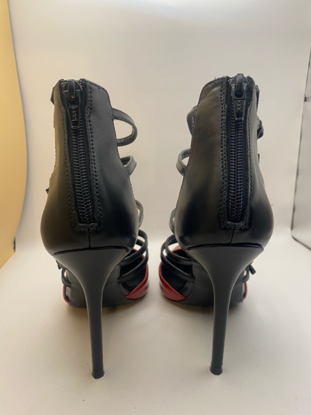 ALDO Kieu Red & Black Cage Heels Size 7 - Picture 8 of 14
